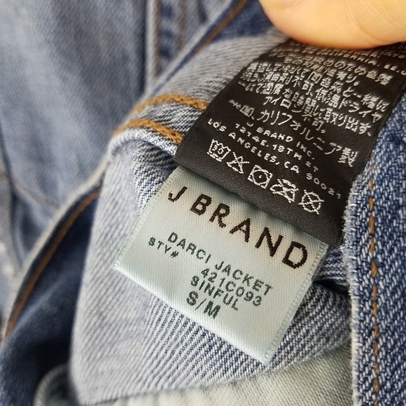 J Brand Jeans Darci Distressed Denim Jacket Sinful S/M - Picture 11 of 13